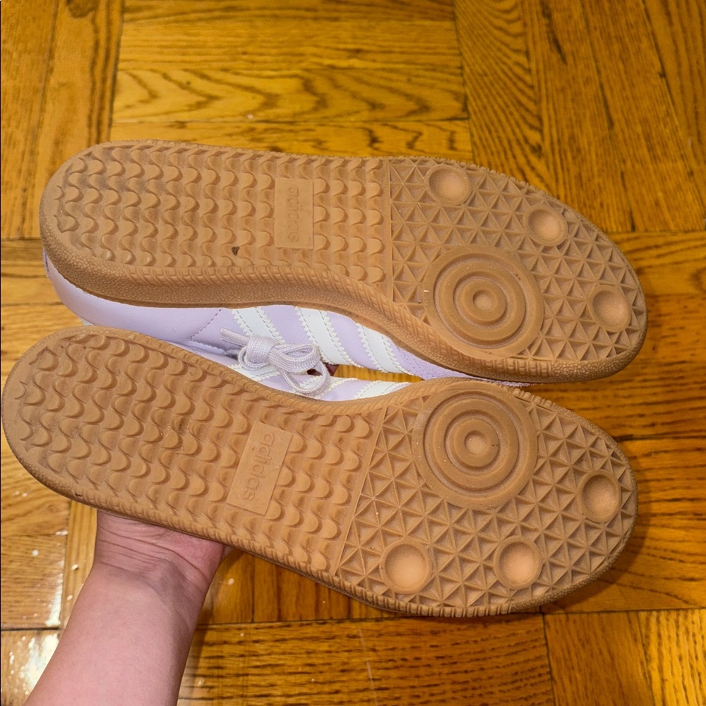 LIKE NEW Adidas SAMBA OG SHOES KIDS - Silver Dawn/Crystal White/Semi Flash Aqua - Picture 6 of 8